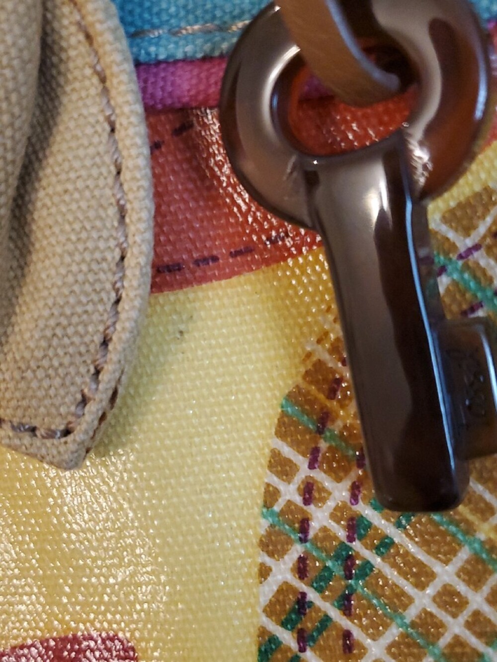 Fossil Key Per Purse Hand Bag Coated Floral Tulip - Picture 3 of 16